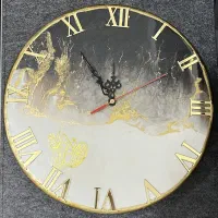 ساعت دیواری از جنس چوب‌ و رزین کاملا نو