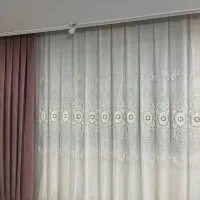 پرده حریر گل برجسته|پرده، رانر، رومیزی|رباط‌کریم, رباط‌کریم|دیوار