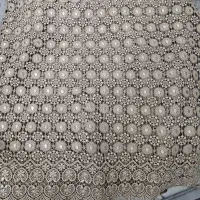 پارچه گیپور رنگ نسکافه ای طلایی