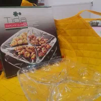 ظرف پذیرایی شیشه ای ۴ خانه برند Zangan Glass