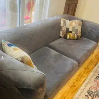 مبلمان راحتی ۸نفره طوسی مشکی|مبلمان خانگی و میز عسلی|فومن, |دیوار