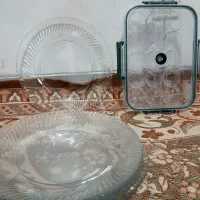 بشقاب شیشه ای صدفی وجای تخم مرغ