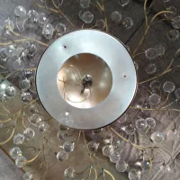 لوستر برنزی چسبیده به سقف کریستالی|لوستر و چراغ آویز|تهران, سازمان برنامه جنوبی|دیوار