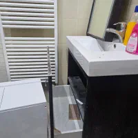 ست اینه و کشو مشکی بدون روشویی|لوازم سرویس بهداشتی|اصفهان, چرخاب|دیوار