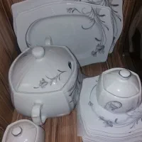 سرویس چینی توس ۵۸ تیکه  و فلاسک چای نو|ظروف سرو و پذیرایی|ارومیه, |دیوار