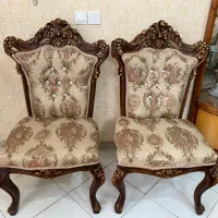 ۴ عدد صندلی استیل منبت کاری، وبوفه در حد نو