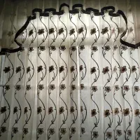 پرده حریر گلدار