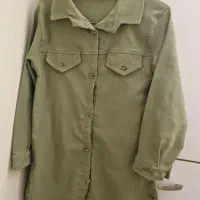 مانتو جنس کتان کِش رنگ سبز