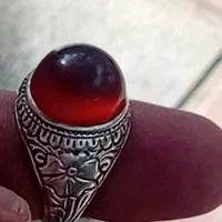 انگشتر عقیق سرخ و سیاه