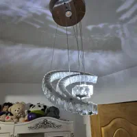 لوستر کریستالی ریموت دار با سه رنگ|لوستر و چراغ آویز|قدس, شهر‌قدس|دیوار
