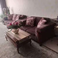 مبل ۱۱نفره و میز ناهاری و بوفه منبت کاری شده|مبلمان خانگی و میز عسلی|کرج, ساسانی (قلمستان)|دیوار