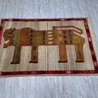 گبه دستباف قشقایی نقش شیر سنگی