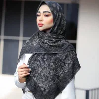 روسری دستدوز چاپخیس طرح شنل