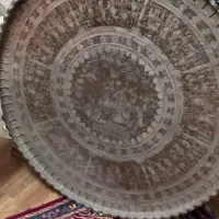 سینی مجمع مسی بزرگ قطر ۱۲۰ سانتی قلم کاری ۸۰ ساله|کلکسیون اشیاء عتیقه|تهران, سهروردی|دیوار