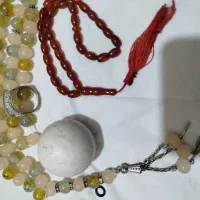 سنگ آسیاب اصل وتسبیح عقیق وانگشتر
