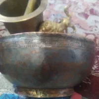 هاونگ برنجی کاسه مسی کعبدار|کلکسیون اشیاء عتیقه|لنجان, |دیوار