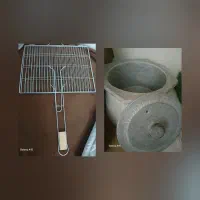 دیگ سنگی و توری ماهی کبابی