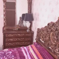 تخت خواب دو نفره چوب|تخت و سرویس خواب|رودهن, |دیوار