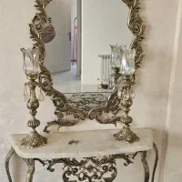 کنسول و آینه و شمعدان برنجی|بوفه، ویترین، کنسول|رشت, کوی مهر|دیوار