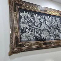 تابلو قلم زنی با قاب خاتم کاری|تابلو، نقاشی، عکس|تهران, ازگل|دیوار