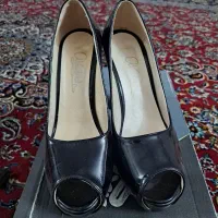کفش مجلسی پاشنه پهن مشکی (ورنی) - سایز ۳۸