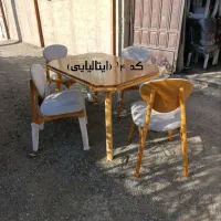 میز ناهارخوری ۴نفره (مبل رویال)|میز و صندلی غذاخوری|قم, دروازه چوبی|دیوار
