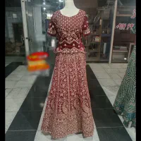 کرایه لباس هندی خیلی پرکار و خاص عنابی اورجینال|لباس|شیراز, شاهچراغ|دیوار