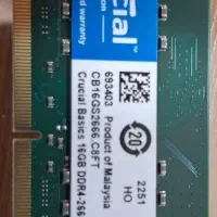 رم لپ تاپ DDR4 دو کاناله 2666 کروشیال 16 گیگابایت|قطعات و لوازم جانبی رایانه|تهران, قیطریه|دیوار