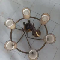 لوستر ۶ شاخه قوسی فلزی طلائی