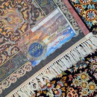 دو تخته فرش12متری700شانه سرمه‌ای|فرش|ایلام, |دیوار