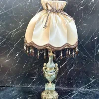 لمپا برنز شید دار پایه سنگی