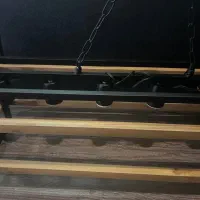 لوستر ۶ شعله چوب و فلز