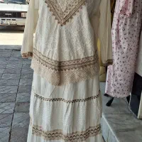 بولیز و دامن زنانه کرم هندی پرکار و کم کار