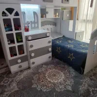 تخت دو طبقه کودک|تخت و سرویس خواب|مشکین‌دشت, |دیوار