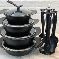 قابلمه15پارچه گرانیتی کفکیرملاقه داردسته سرخودنسوز