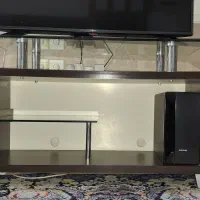 میز تلویزیون چوبی شیشه ای