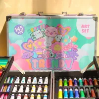 ست حرفه ای طراحی و رنگ امیزی ۱۴۵ قطعه  هدیه کادو