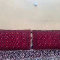 دو عدد پشتی جفت ترکمن دستباف ریزبافت