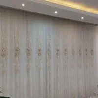 پرده فلت گل برجسته ترک اصلی همراه حریرش