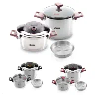 زودپز4کاره قابلمه بزرگ سوپاپ دارپیرکس کف چدن استیل