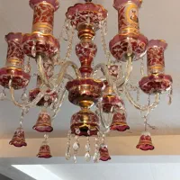 یک جفت لوستر شاه عباسی عتیقه|لوستر و چراغ آویز|شیراز, صاحب الزمان|دیوار