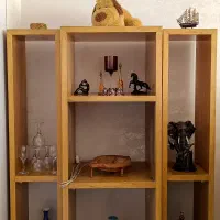 استند دکوراتیو تمام چوب(چراغ دار)