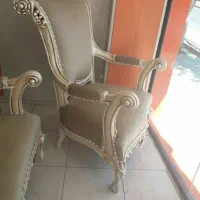 یک دست مبل استیل 7 نفره با میز خام.