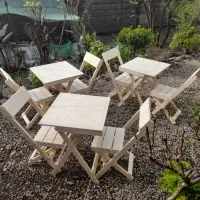 میز و صندلی تاشو چوبی|میز و صندلی غذاخوری|لولمان, |دیوار