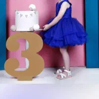 لباس عروس دخترانه آبی کاربری مناسب ۲ تا ۴ سال