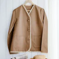 کت کتان نوار قلاب بافی