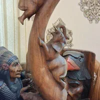 تعدادی دکوری و مجسمه و یام یام چوبی|مجسمه، تندیس، ماکت|تهران, چیتگر جنوبی|دیوار