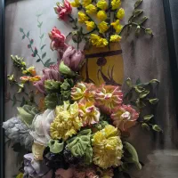 قاب روبان دوزی شده با قاب چوبی|تابلو، نقاشی، عکس|اصفهان, جلفا|دیوار