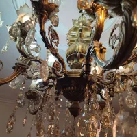 لوستر برنز اصل قدیمی سنگین وزن 15لامپه