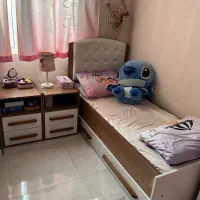 تخت خواب همراه با تشک سالم و دو عدد پاتختی